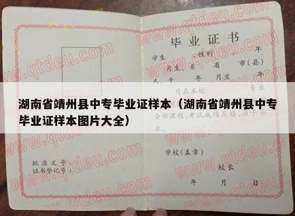 湖南省靖州县中专毕业证样本（湖南省靖州县中专毕业证样本图片大全）