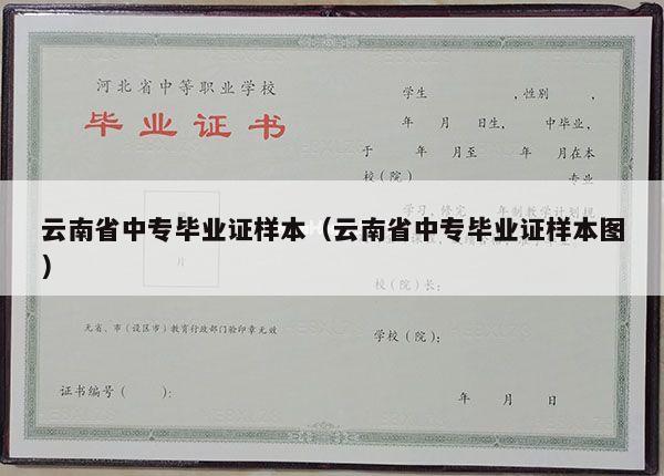 云南省中专毕业证样本（云南省中专毕业证样本图）
