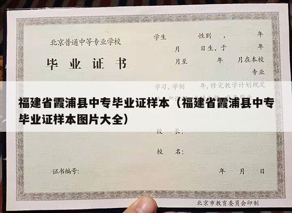 福建省霞浦县中专毕业证样本（福建省霞浦县中专毕业证样本图片大全）
