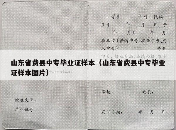 山东省费县中专毕业证样本（山东省费县中专毕业证样本图片）