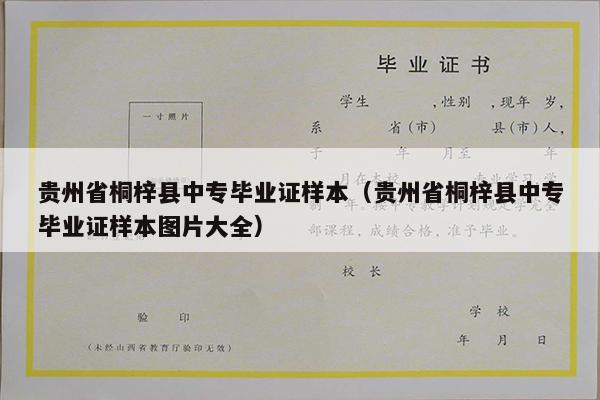 贵州省桐梓县中专毕业证样本（贵州省桐梓县中专毕业证样本图片大全）