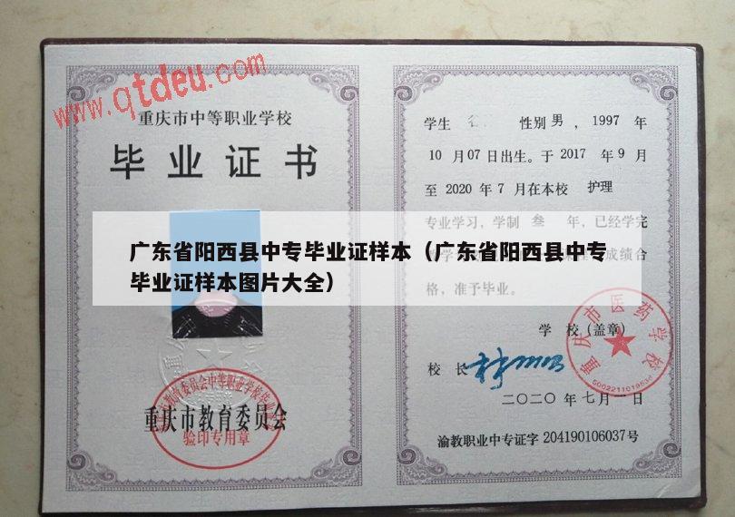广东省阳西县中专毕业证样本（广东省阳西县中专毕业证样本图片大全）