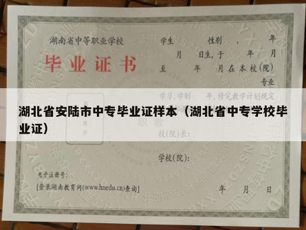 湖北省安陆市中专毕业证样本（湖北省中专学校毕业证）