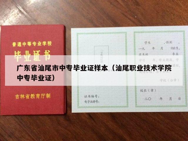 广东省汕尾市中专毕业证样本（汕尾职业技术学院中专毕业证）