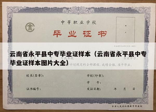 云南省永平县中专毕业证样本（云南省永平县中专毕业证样本图片大全）