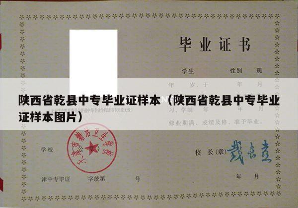 陕西省乾县中专毕业证样本（陕西省乾县中专毕业证样本图片）