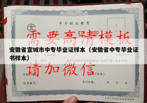 安徽省宣城市中专毕业证样本（安徽省中专毕业证书样本）