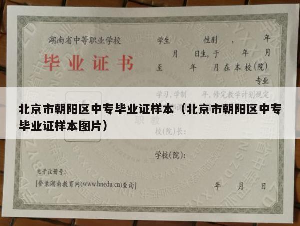 北京市朝阳区中专毕业证样本（北京市朝阳区中专毕业证样本图片）