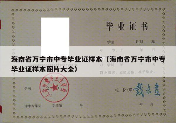 海南省万宁市中专毕业证样本（海南省万宁市中专毕业证样本图片大全）