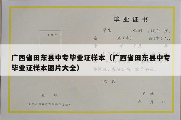 广西省田东县中专毕业证样本（广西省田东县中专毕业证样本图片大全）