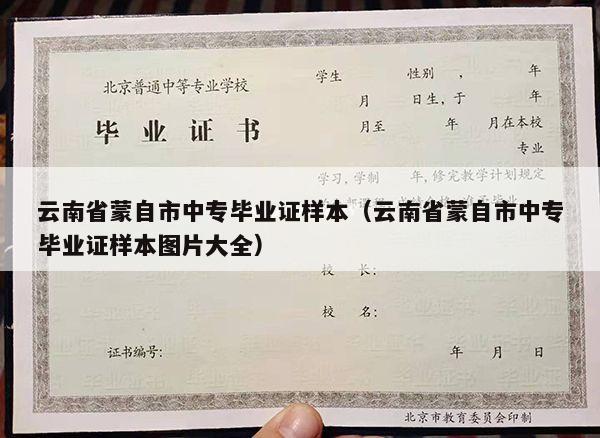 云南省蒙自市中专毕业证样本（云南省蒙自市中专毕业证样本图片大全）