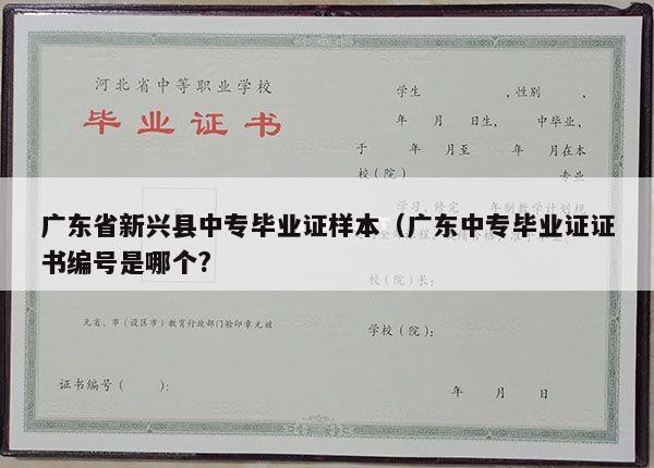 广东省新兴县中专毕业证样本（广东中专毕业证证书编号是哪个?