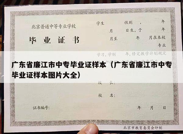 广东省廉江市中专毕业证样本（广东省廉江市中专毕业证样本图片大全）