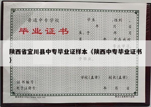 陕西省宜川县中专毕业证样本（陕西中专毕业证书）