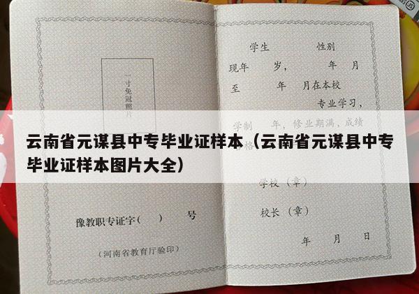 云南省元谋县中专毕业证样本（云南省元谋县中专毕业证样本图片大全）