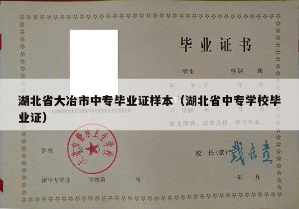 湖北省大冶市中专毕业证样本（湖北省中专学校毕业证）