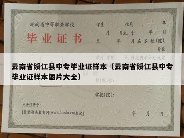 云南省绥江县中专毕业证样本（云南省绥江县中专毕业证样本图片大全）