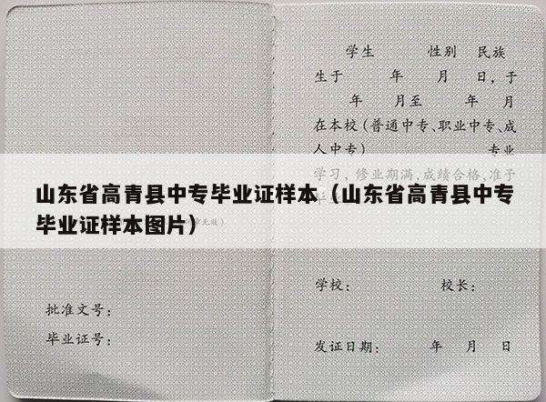 山东省高青县中专毕业证样本（山东省高青县中专毕业证样本图片）