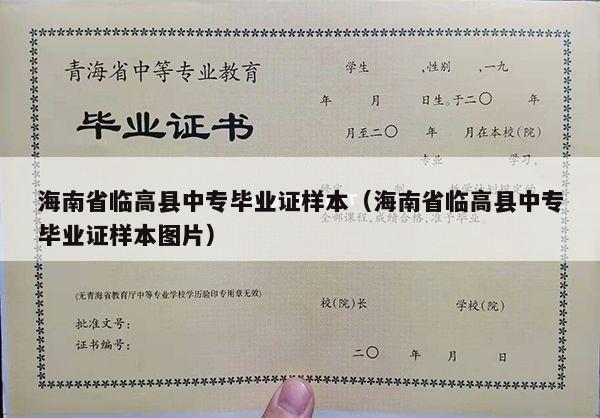 海南省临高县中专毕业证样本（海南省临高县中专毕业证样本图片）