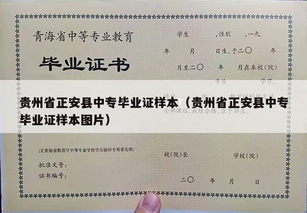 贵州省正安县中专毕业证样本（贵州省正安县中专毕业证样本图片）