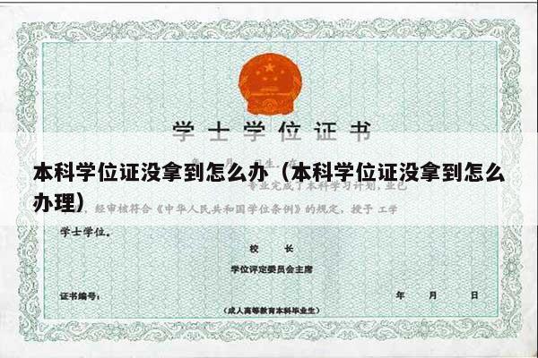 本科学位证没拿到怎么办（本科学位证没拿到怎么办理）