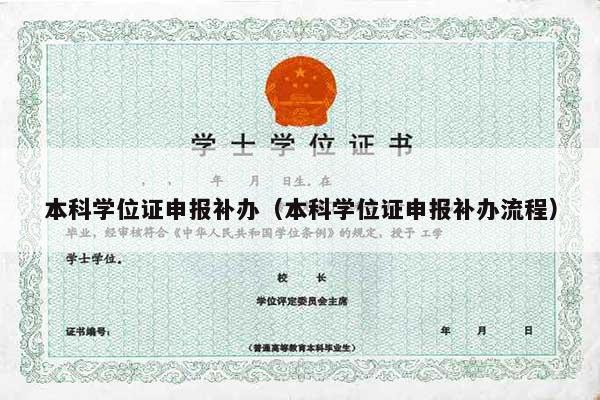 本科学位证申报补办（本科学位证申报补办流程）
