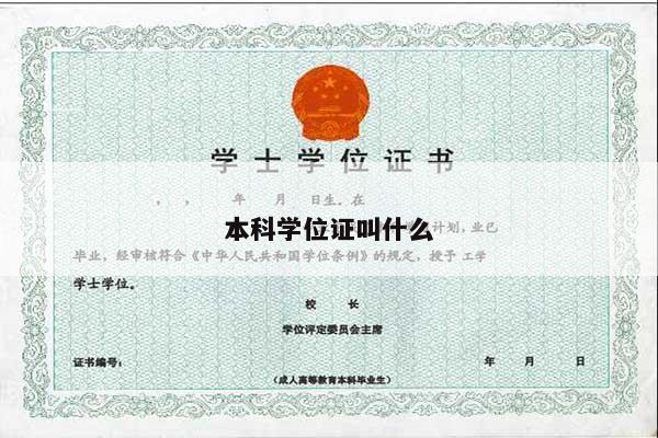 本科学位证叫什么
