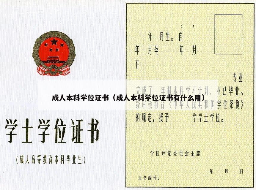 成人本科学位证书（成人本科学位证书有什么用）