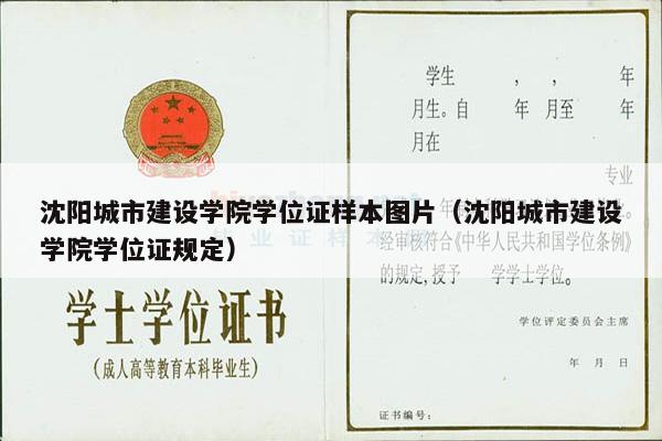 沈阳城市建设学院学位证样本图片（沈阳城市建设学院学位证规定）
