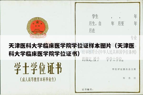 天津医科大学临床医学院学位证样本图片（天津医科大学临床医学院学位证书）