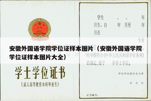 安徽外国语学院学位证样本图片（安徽外国语学院学位证样本图片大全）