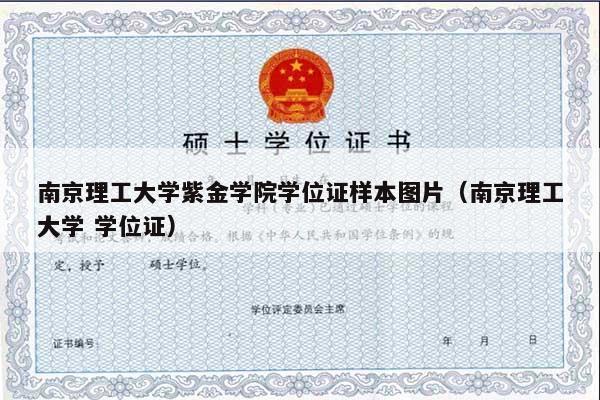 南京理工大学紫金学院学位证样本图片（南京理工大学 学位证）