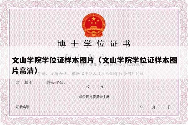 文山学院学位证样本图片（文山学院学位证样本图片高清）