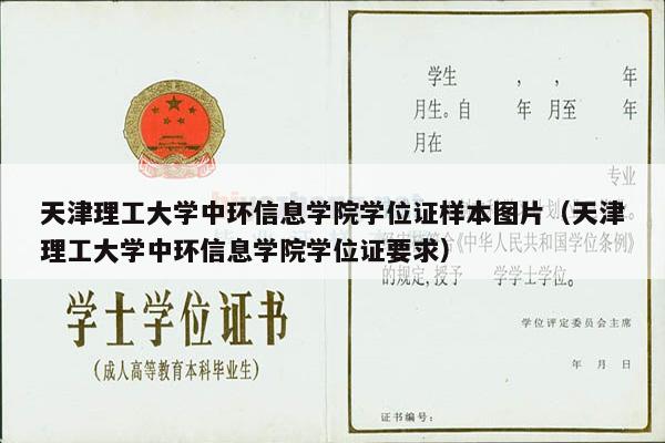 天津理工大学中环信息学院学位证样本图片（天津理工大学中环信息学院学位证要求）
