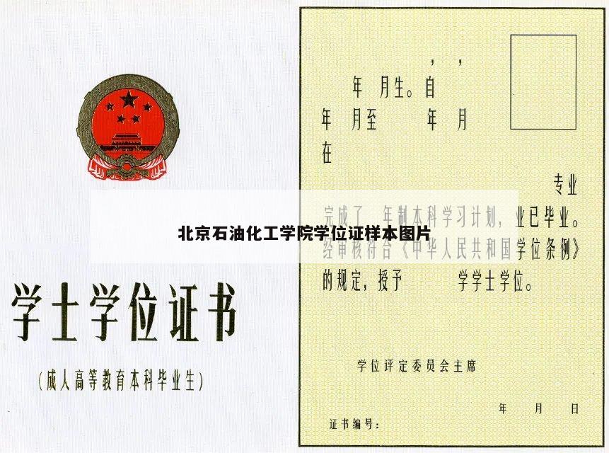 北京石油化工学院学位证样本图片