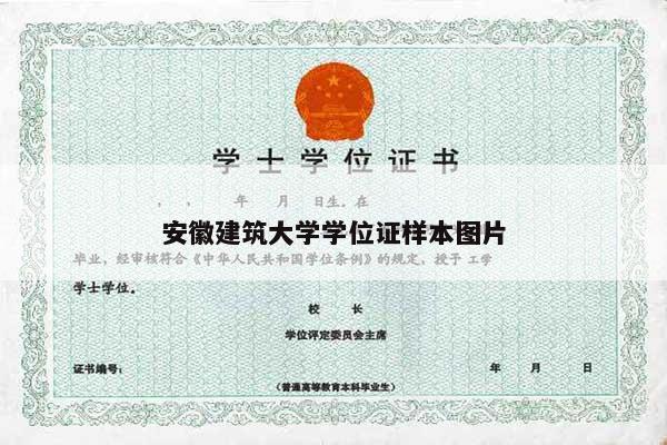 安徽建筑大学学位证样本图片