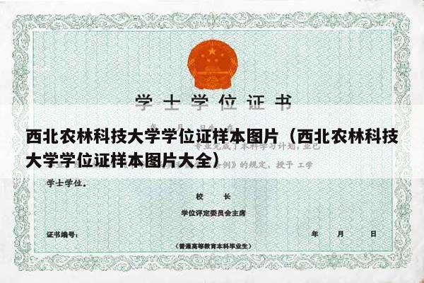 西北农林科技大学学位证样本图片（西北农林科技大学学位证样本图片大全）