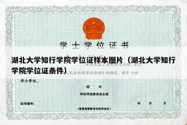 湖北大学知行学院学位证样本图片（湖北大学知行学院学位证条件）