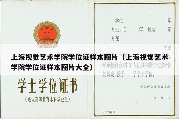 上海视觉艺术学院学位证样本图片（上海视觉艺术学院学位证样本图片大全）