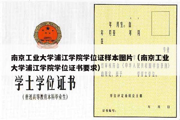 南京工业大学浦江学院学位证样本图片（南京工业大学浦江学院学位证书要求）