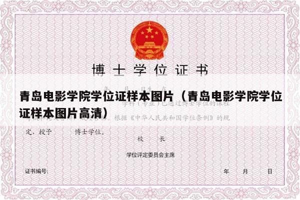 青岛电影学院学位证样本图片（青岛电影学院学位证样本图片高清）