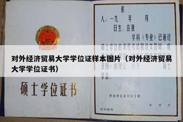 对外经济贸易大学学位证样本图片（对外经济贸易大学学位证书）