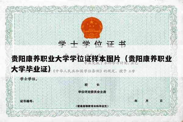 贵阳康养职业大学学位证样本图片（贵阳康养职业大学毕业证）