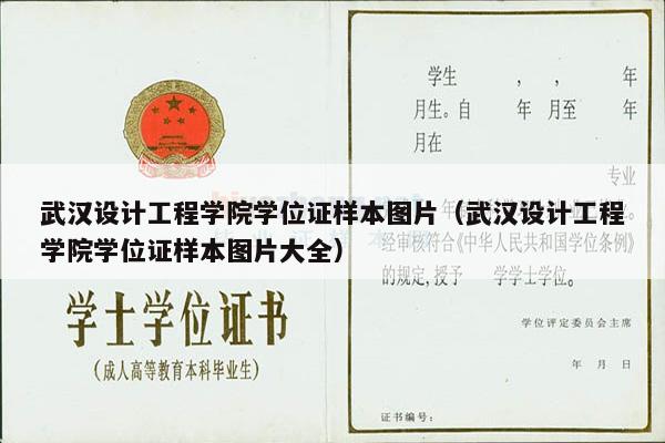 武汉设计工程学院学位证样本图片（武汉设计工程学院学位证样本图片大全）