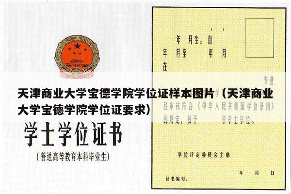 天津商业大学宝德学院学位证样本图片（天津商业大学宝德学院学位证要求）