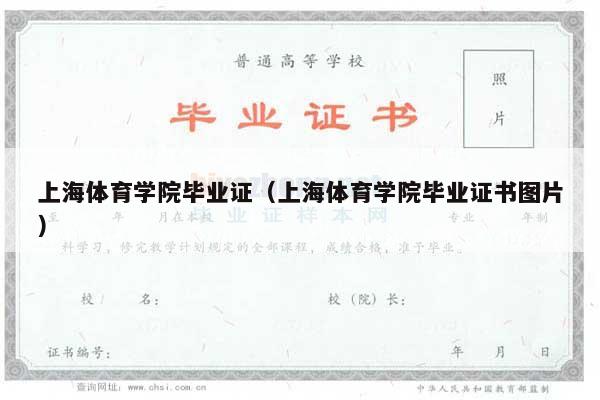 上海体育学院毕业证（上海体育学院毕业证书图片）