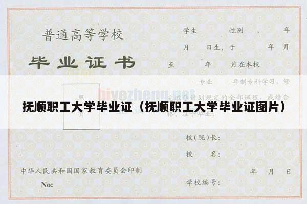 抚顺职工大学毕业证（抚顺职工大学毕业证图片）