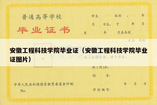 安徽工程科技学院毕业证（安徽工程科技学院毕业证图片）