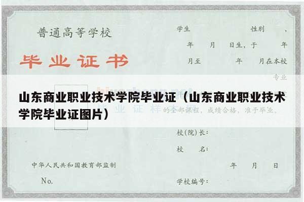 山东商业职业技术学院毕业证（山东商业职业技术学院毕业证图片）