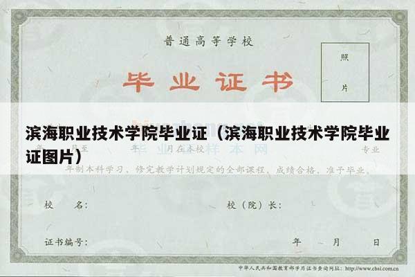 滨海职业技术学院毕业证（滨海职业技术学院毕业证图片）